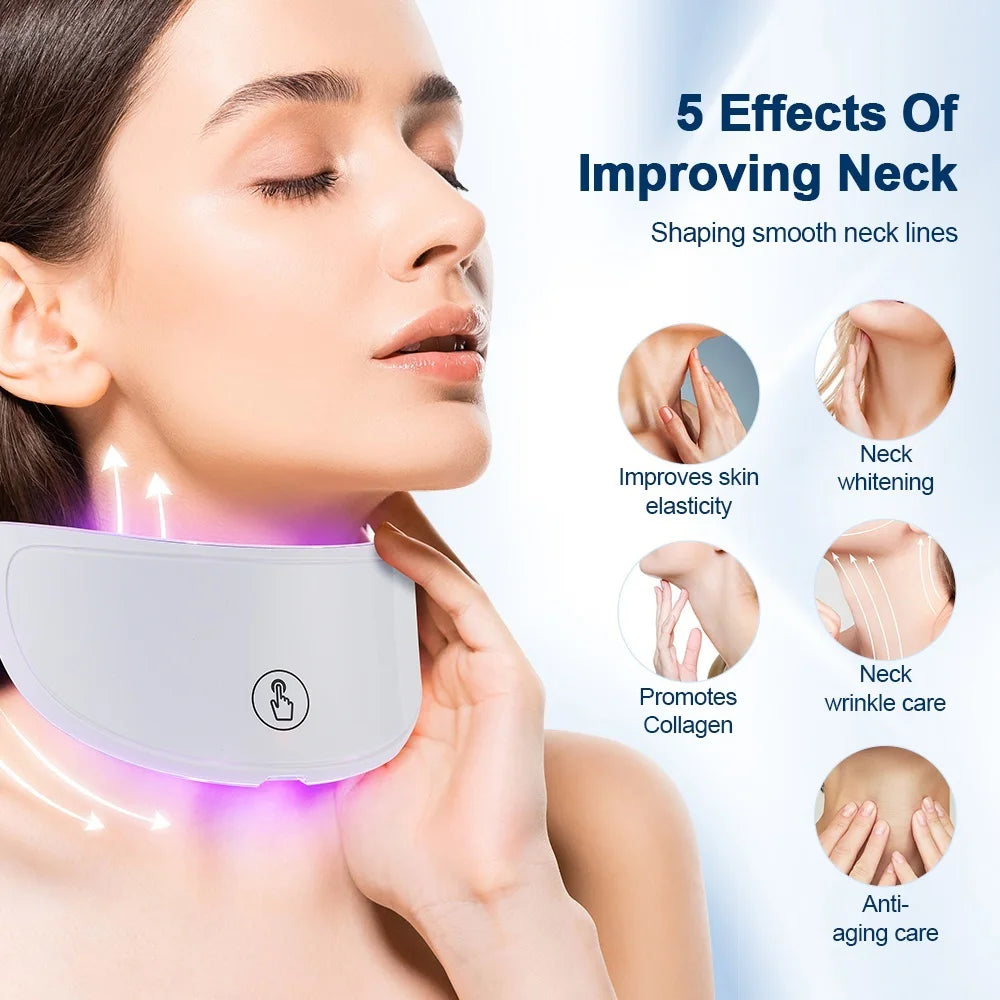 7 Colors Led Facial Mask with Neck Red Light Therapy Mask for Skin Tightening Lifting Anti-Aging Bio-Light Beauty Whitening Home